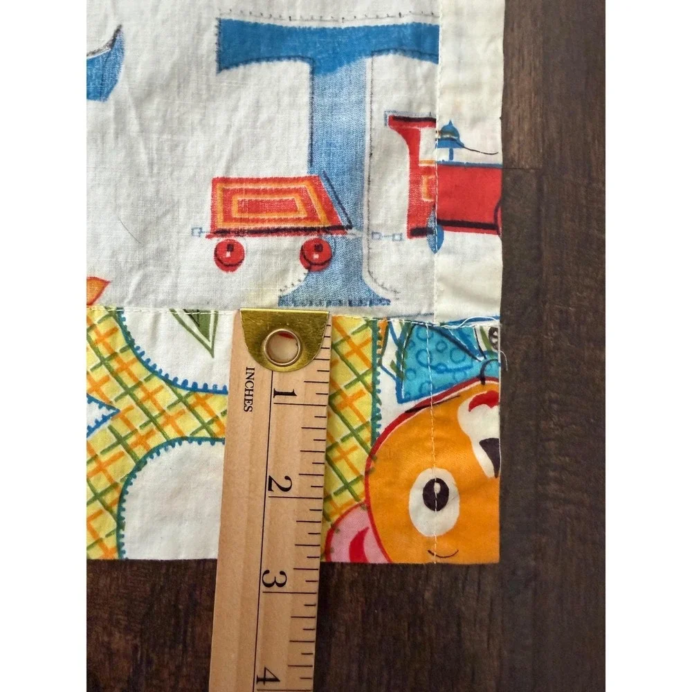 2 VTG Raggedy Ann Andy Fabric‎ Panels Curtains Kids Alphabet Toy Print MCM 34x41